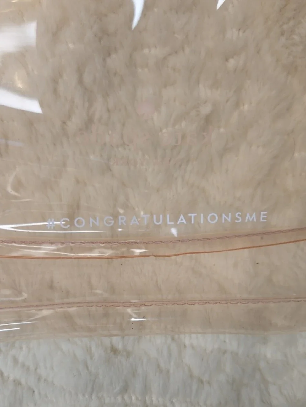 Kate Spade Clear Pink Transparent Tote Bag with 'Yessssss' Print